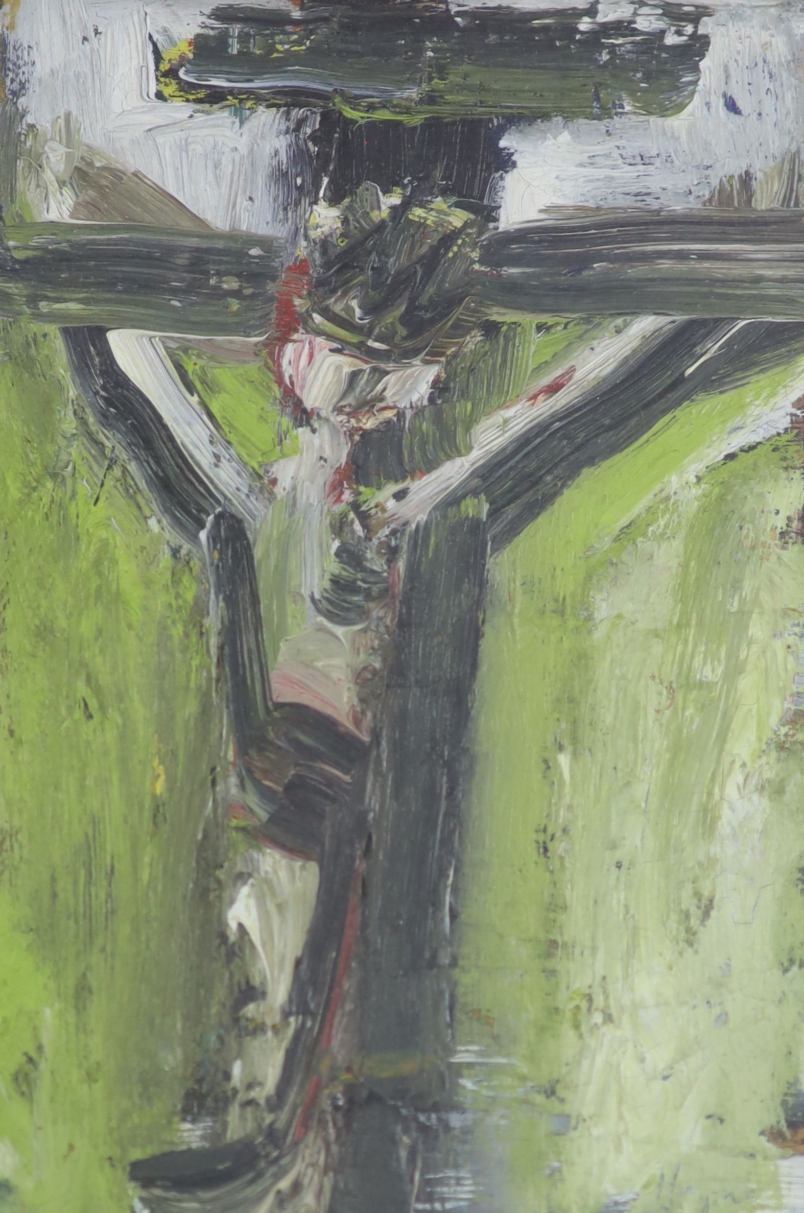 Patrick Hayman (1915-1998), The Crucifixion, oil on board, 18 x 11cm